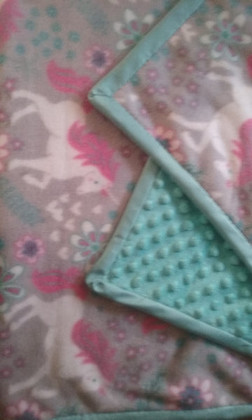Minky Dot/ Fleece Blanket
