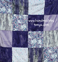 Cuddle Fleece and Minky with Satin Patchwork Baby Blanket