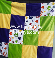 Cuddle Fleece and Minky with Satin Patchwork Baby Blanket