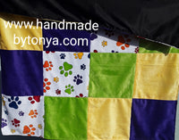 Cuddle Fleece and Minky with Satin Patchwork Baby Blanket