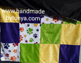 Cuddle Fleece and Minky with Satin Patchwork Baby Blanket