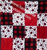 Cuddle Fleece and Minky with Satin Patchwork Baby Blanket