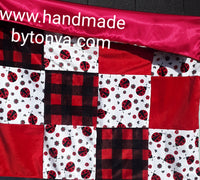 Cuddle Fleece and Minky with Satin Patchwork Baby Blanket