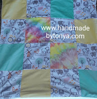 Cuddle Fleece and Minky with Satin Patchwork Baby Blanket
