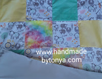 Cuddle Fleece and Minky with Satin Patchwork Baby Blanket